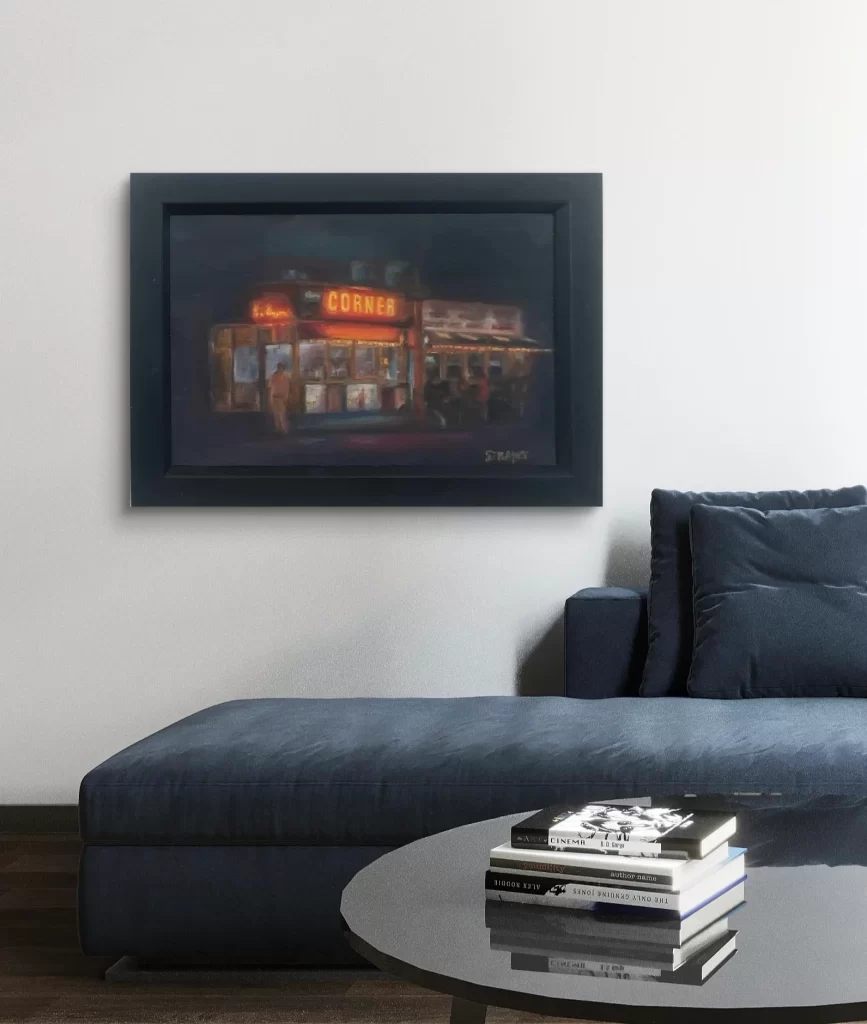 New York Corner. Oil painting by Deirdre Hayes 