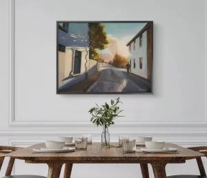 Oil painting of The New Road in Castlegregory, County Kerry