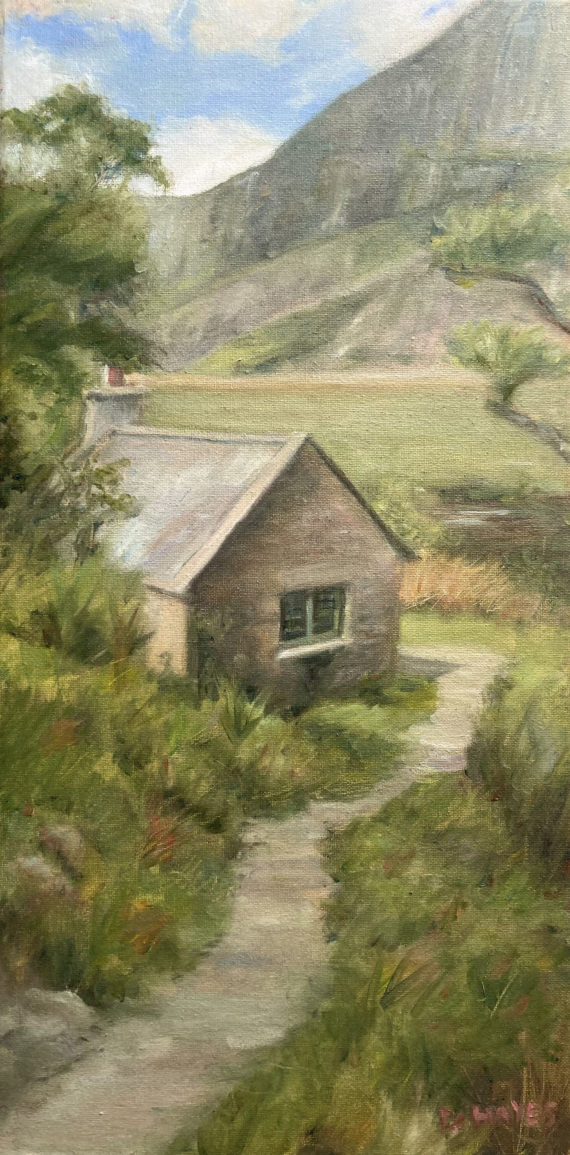 Original Irish cottage painting in oil given a wedding gift 
