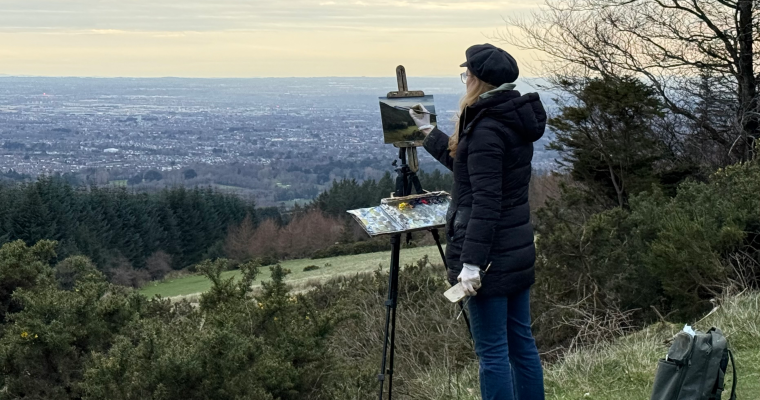 Painting Ticknock in the Dublin Mountains