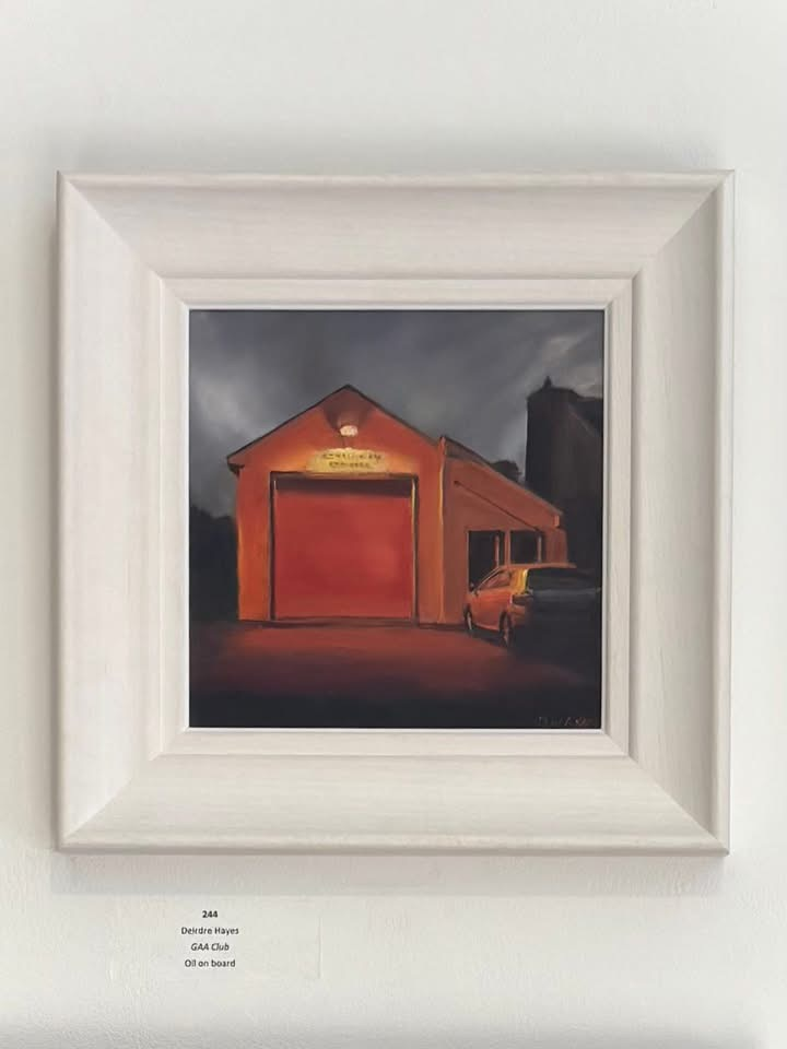 GAA Club, an atmospheric oil painting by Irish artist Deirdre Hayes, exhibited at the 196th Royal Hibernian Academy (RHA) Annual Exhibition 2026 in Dublin